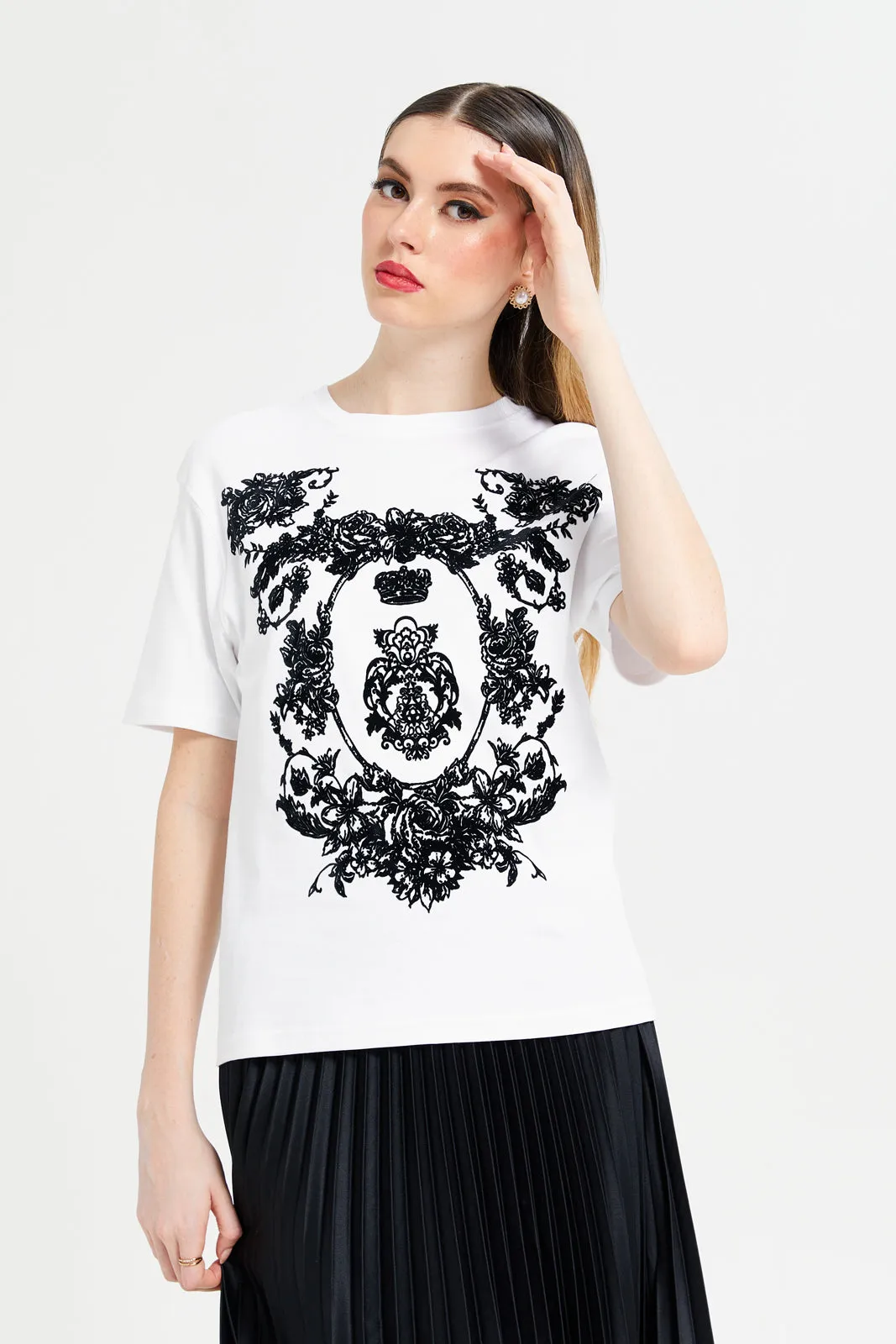 Women White Printed T-Shirt sold by Redtag