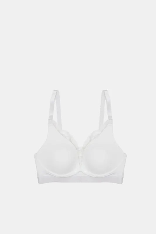 Women Pink And White Nursing Bra Set (Pack Of 2) made by Redtag