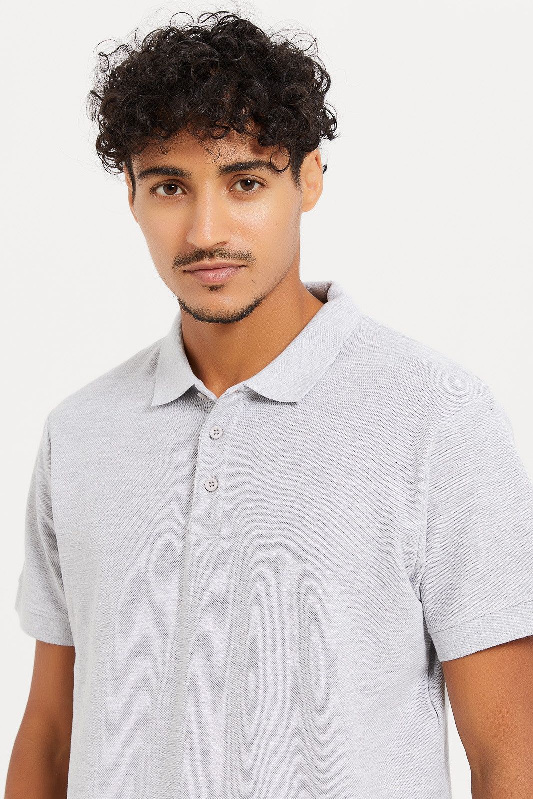 Men Grey Plain Polo Shirt sold by Redtag product image thumbnail 4