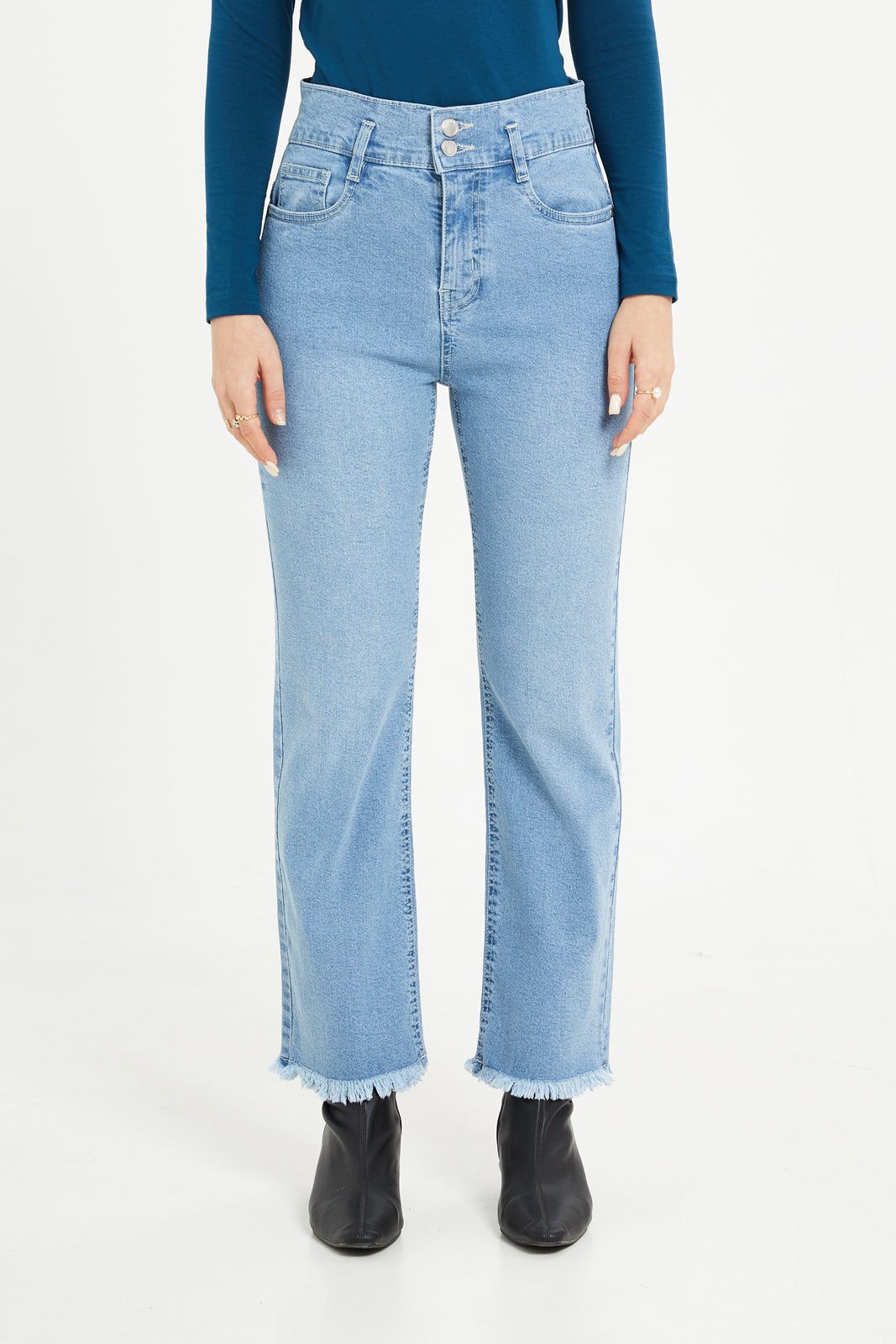 Women Blue High Rise Jeans sold by Redtag