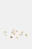 Women Gold Studs (11 Pairs) sold by Redtag