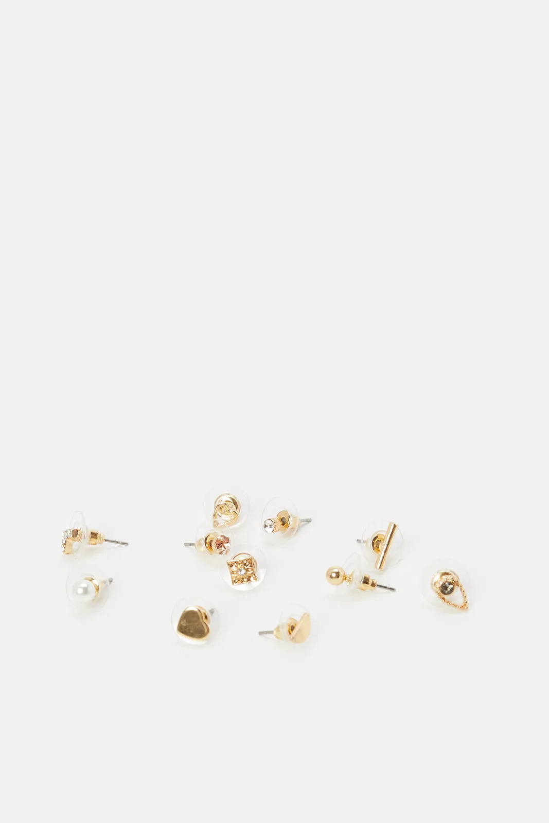Women Gold Studs (11 Pairs) sold by Redtag product image thumbnail 2