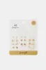 Women Gold Studs (11 Pairs) sold by Redtag