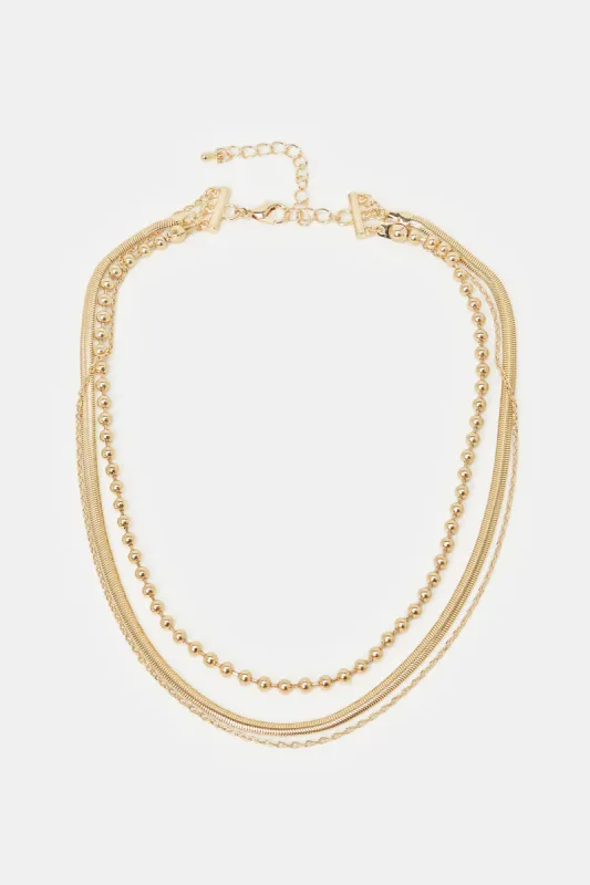 Women Gold Layered Necklace sold by Redtag