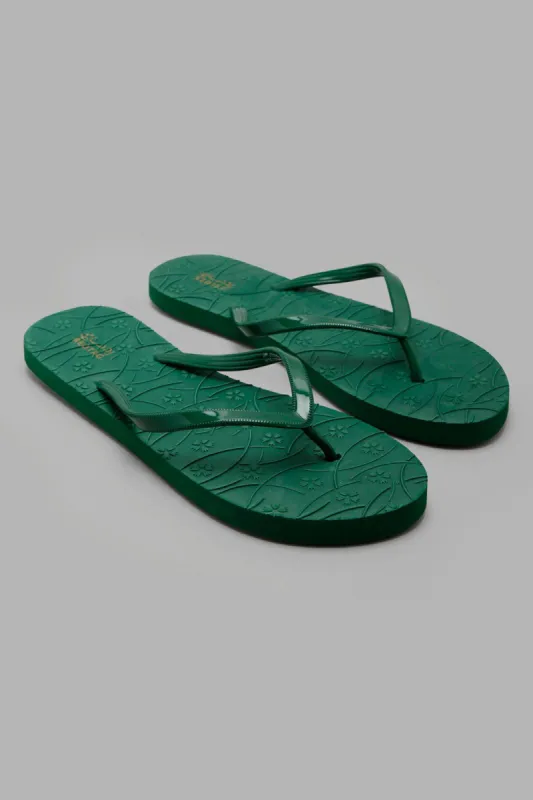 Green Embossed Flip Flop For Women sold by Redtag