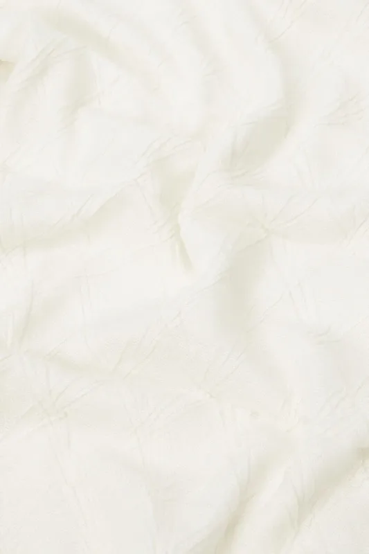 Women White Embellished Knitted Scarf sold by Redtag