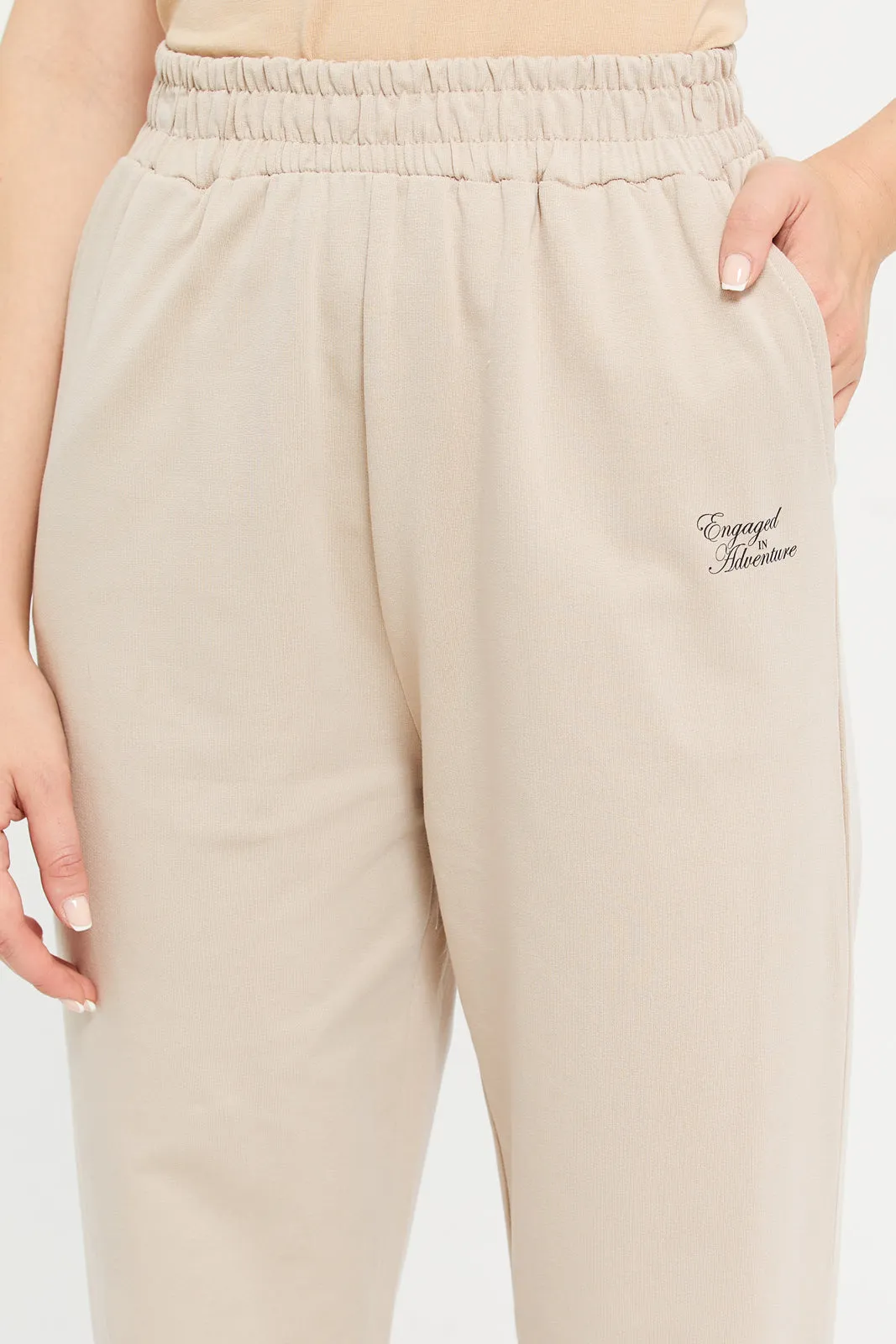 Women Beige Jogger Pants sold by Redtag product image thumbnail 4