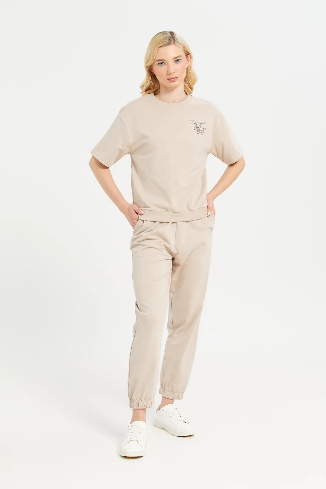 Women Beige Jogger Pants sold by Redtag product image thumbnail 2