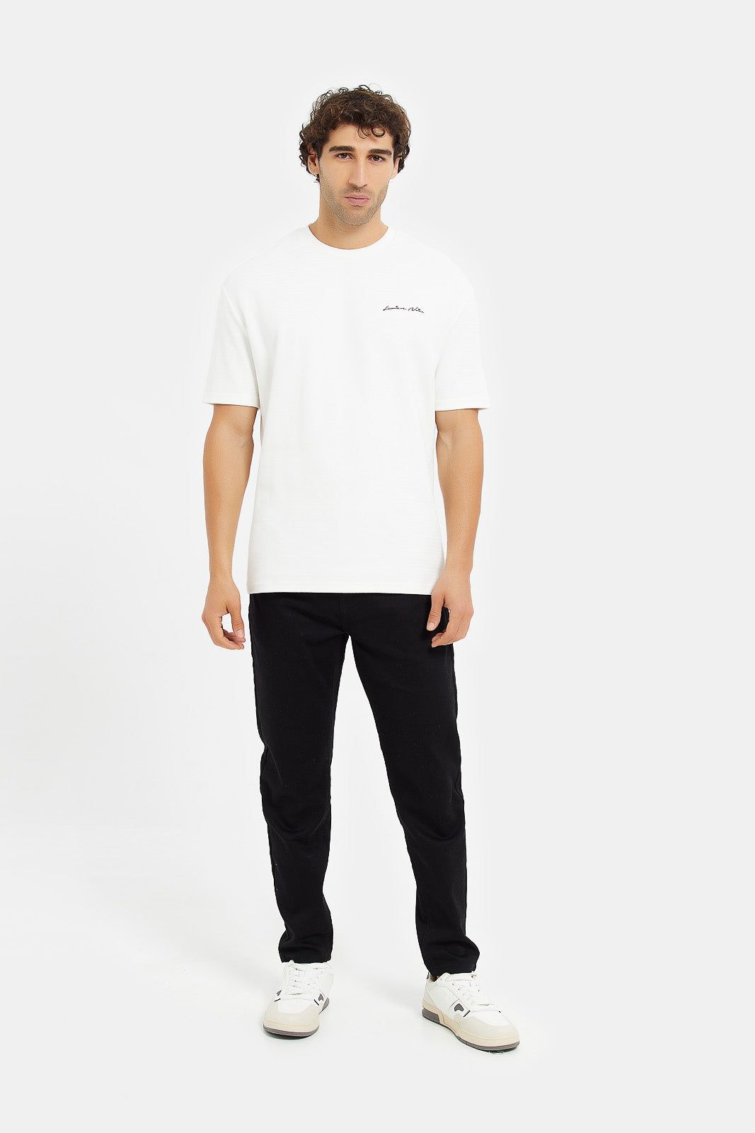 Men White Textured Fabric Lounge Shirt sold by Redtag product image thumbnail 2