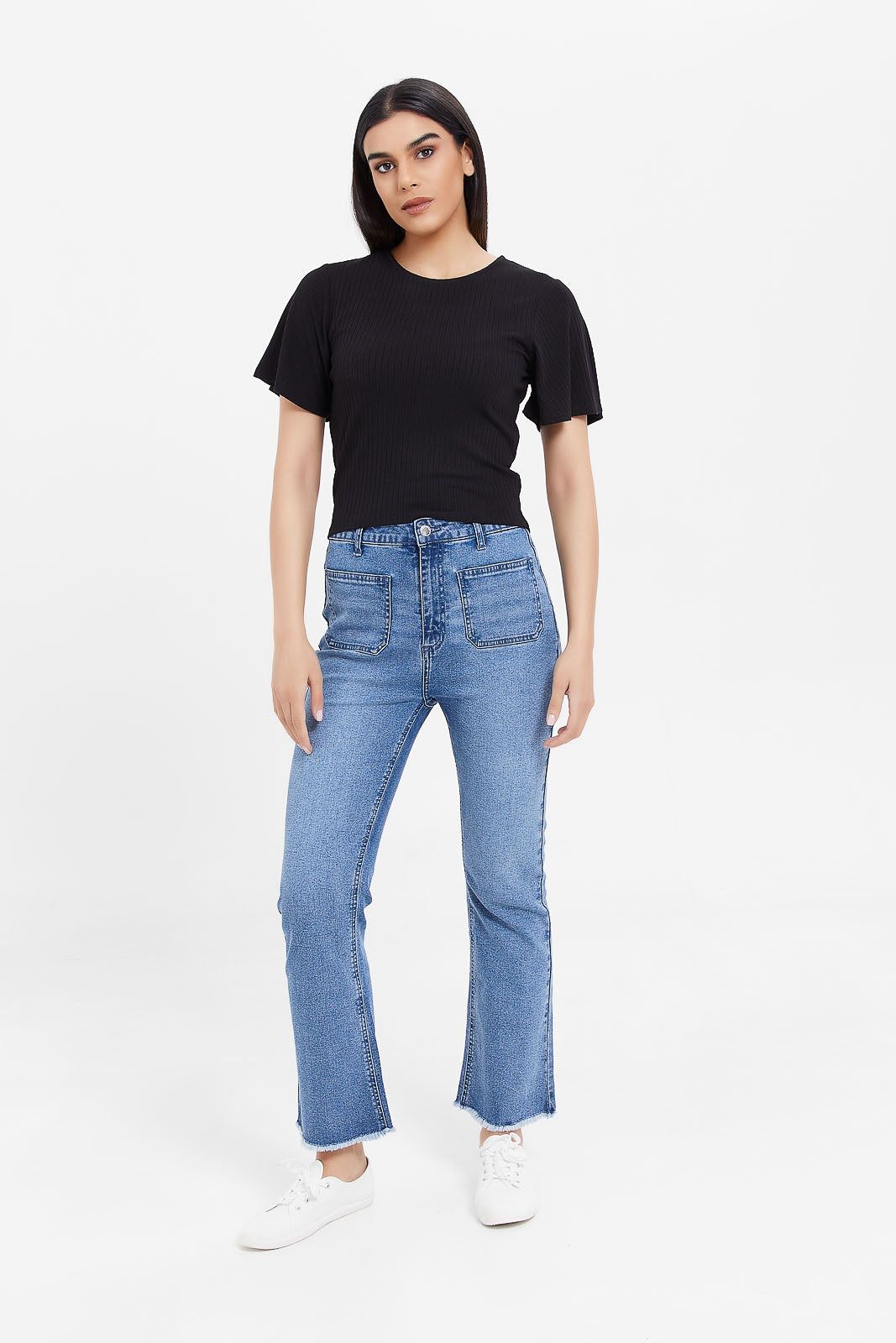 Women Black Ribbed Top sold by Redtag product image thumbnail 2