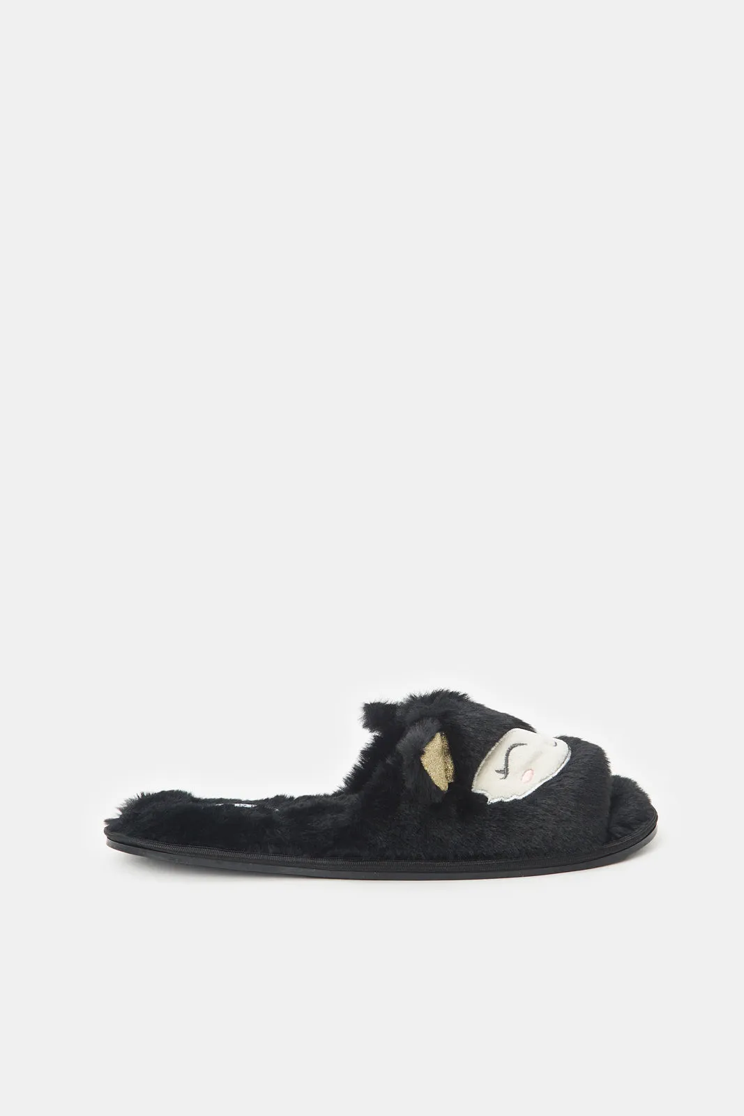 Women Black Animal Face Slipper sold by Redtag