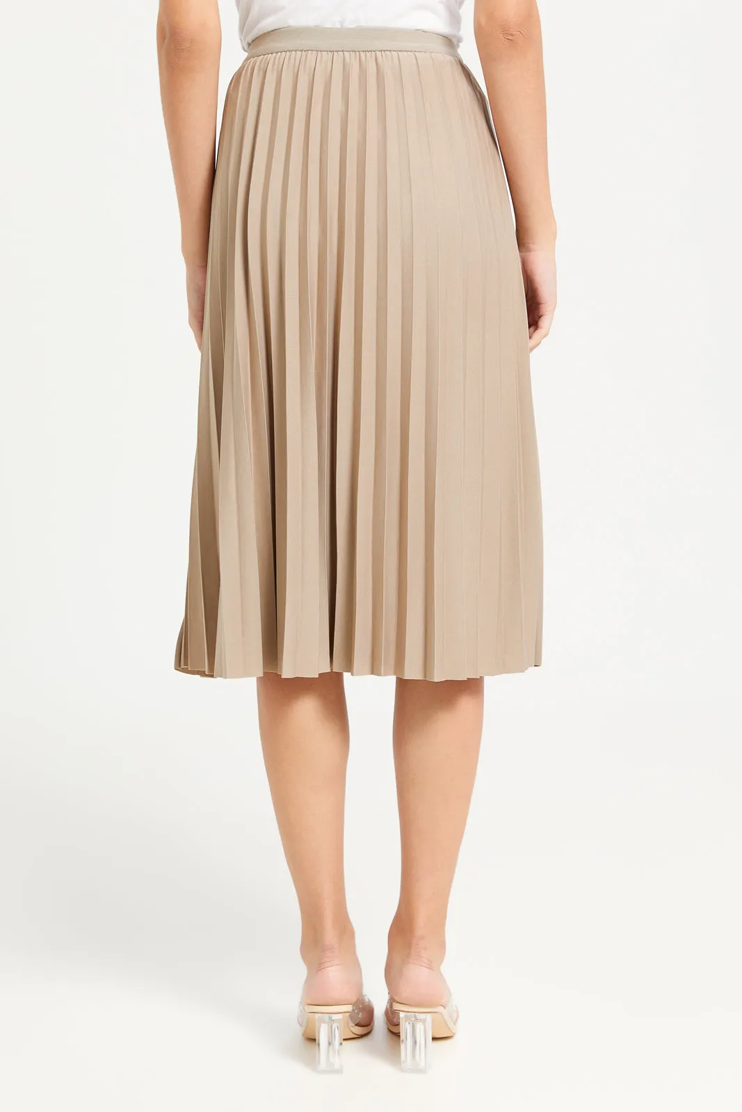 Women Brown Pleated Skirt sold by Redtag product image thumbnail 4