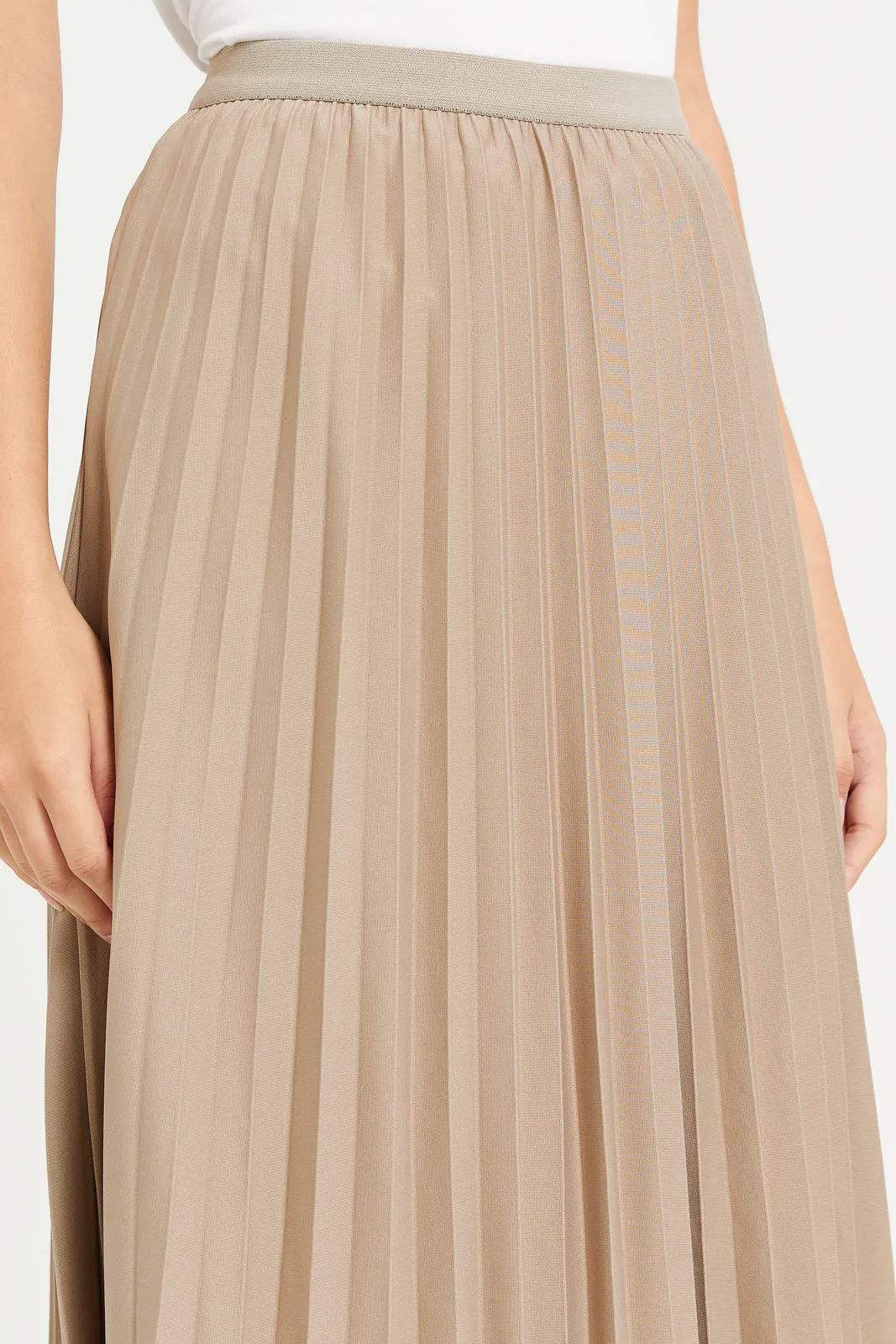 Women Brown Pleated Skirt sold by Redtag product image thumbnail 3