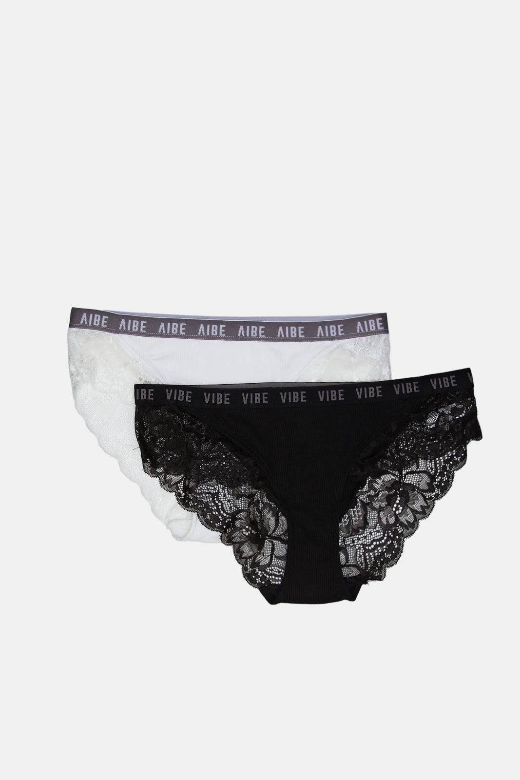 Women White And Black Lace Boyleg Brief (Pack of 2) sold by Redtag product image thumbnail 2