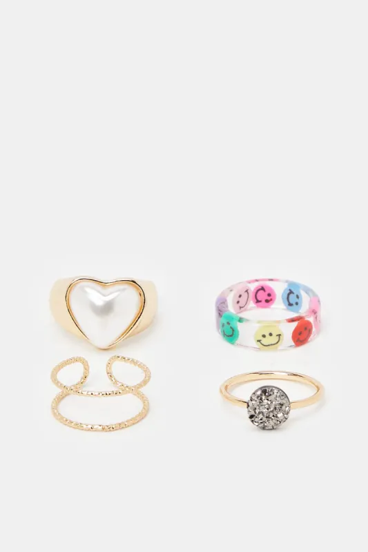 Women Assorted Ring Set (4x Piece) sold by Redtag