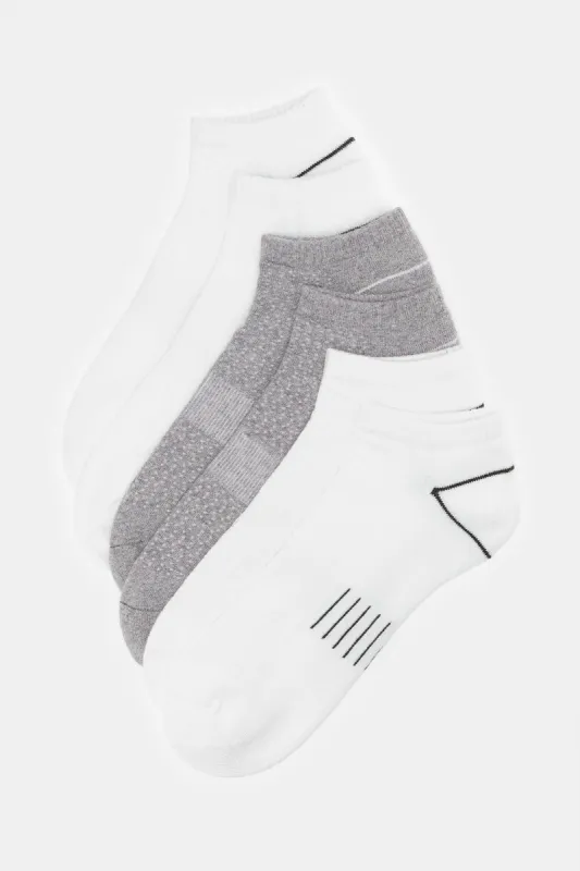 Men White And Grey Trainer Socks (Pack of 3) sold by Redtag