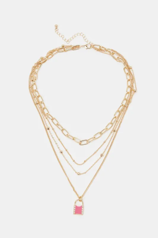 Women Gold Layered Necklace sold by Redtag