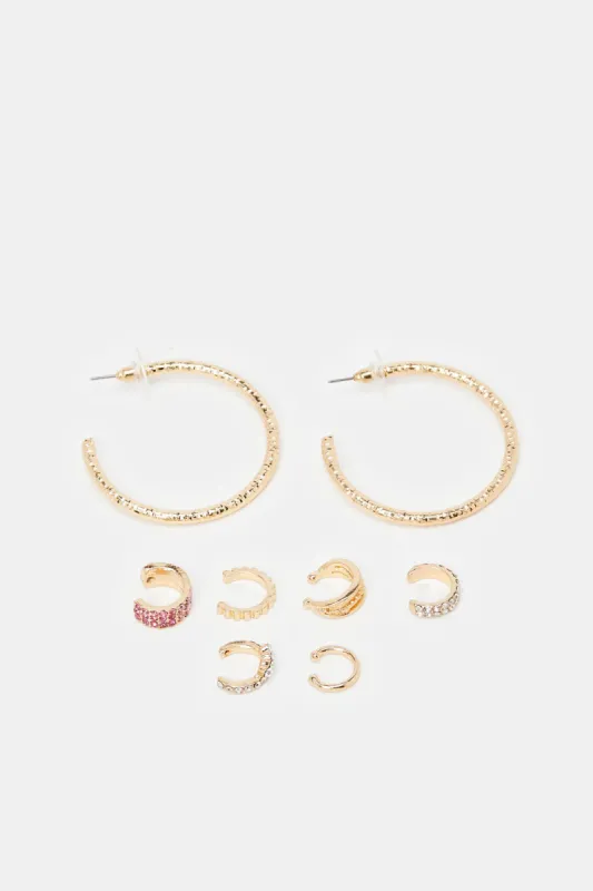 Women Gold Studs Set sold by Redtag