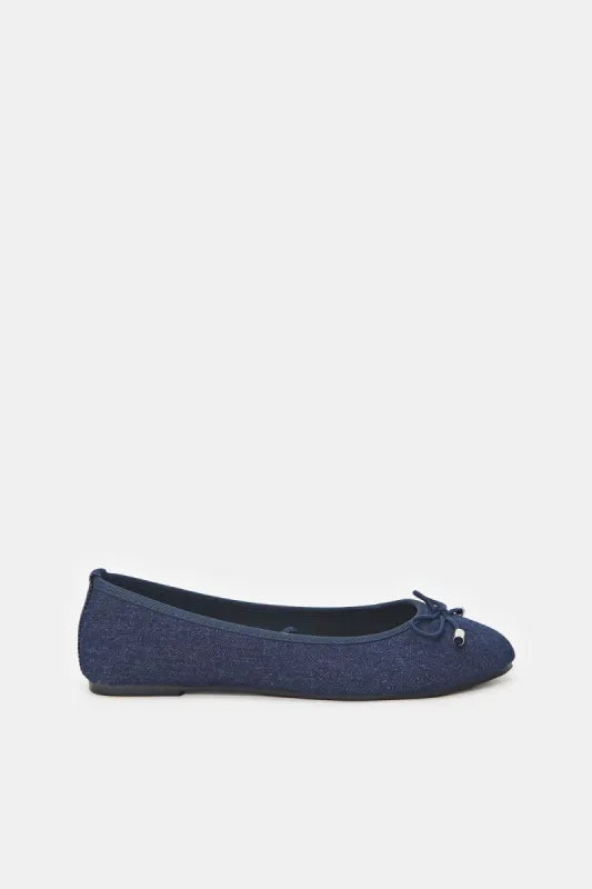Women Blue Denim Ballerina sold by Redtag