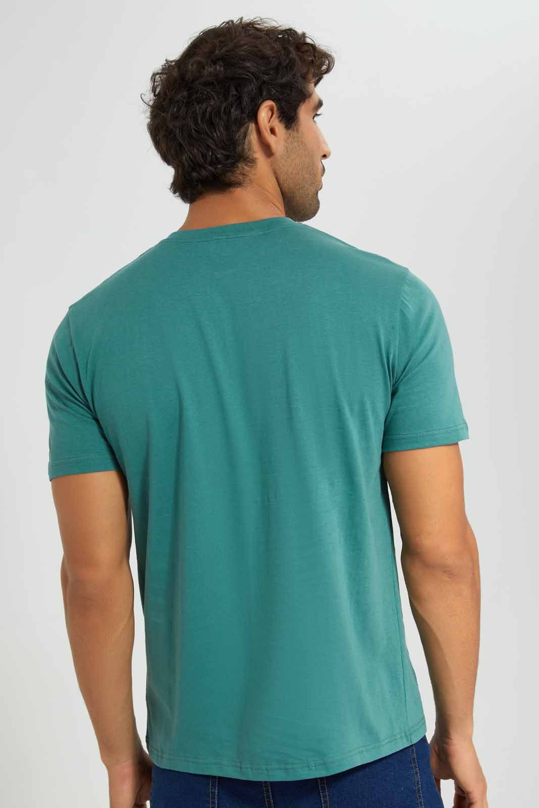 Green Henley T-Shirt sold by Redtag product image thumbnail 4