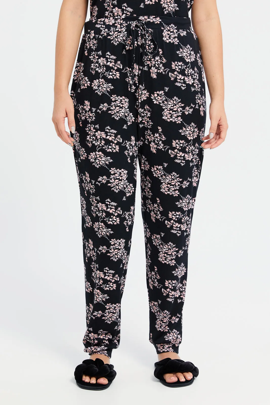 Women Black Printed Pyjama Set (2 Piece) sold by Redtag product image thumbnail 3