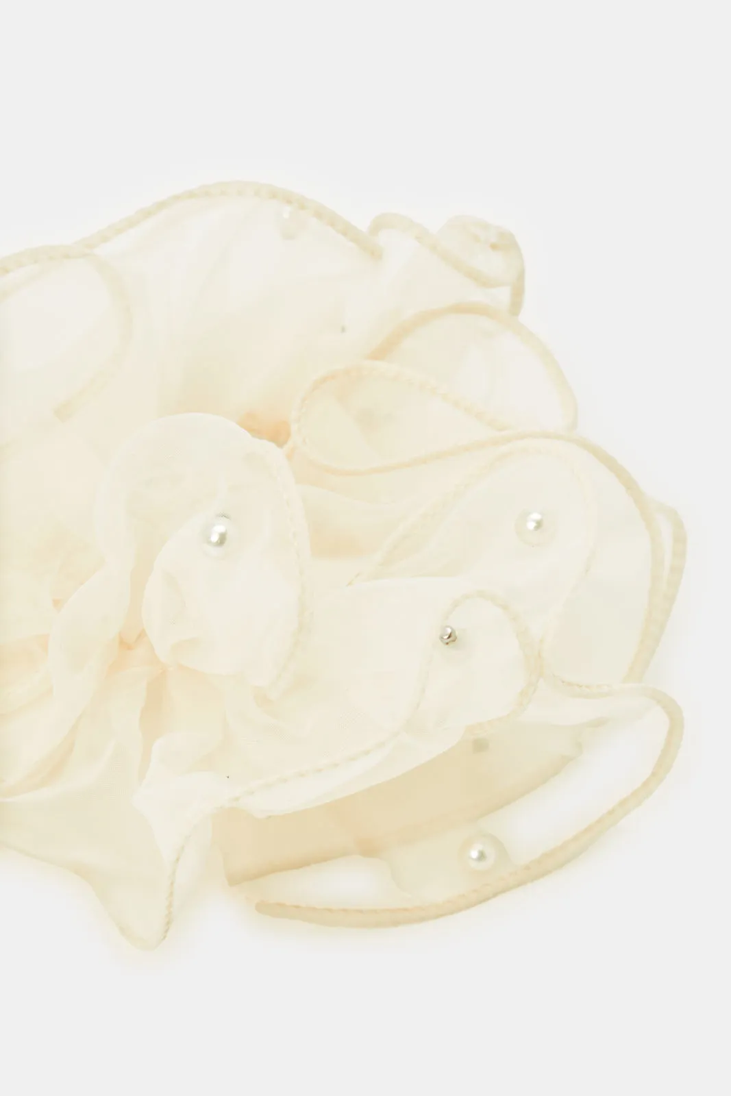Women Ivory Embellished Scrunchy sold by Redtag product image thumbnail 3