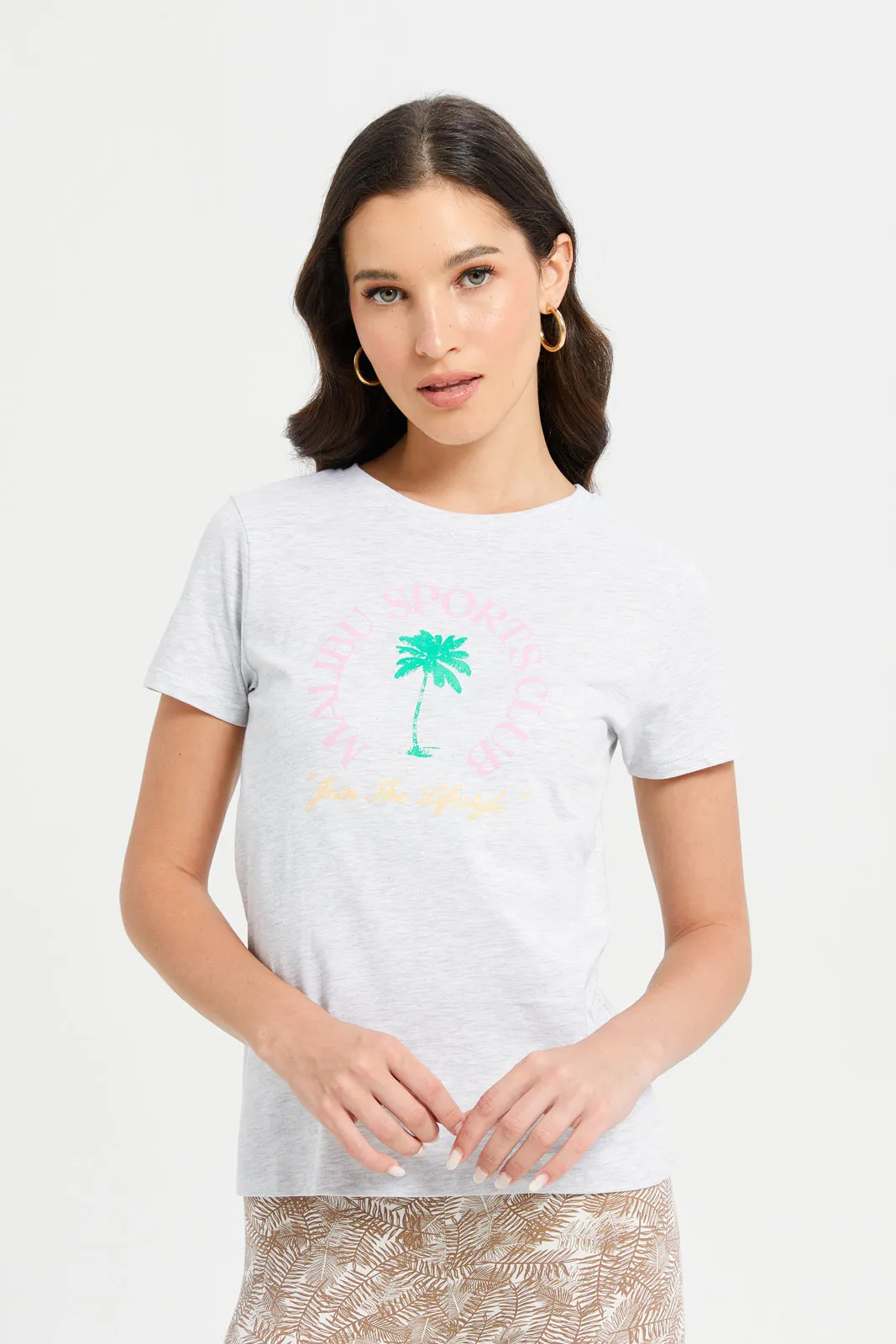 Women Grey Malibu Printed T-Shirt sold by Redtag