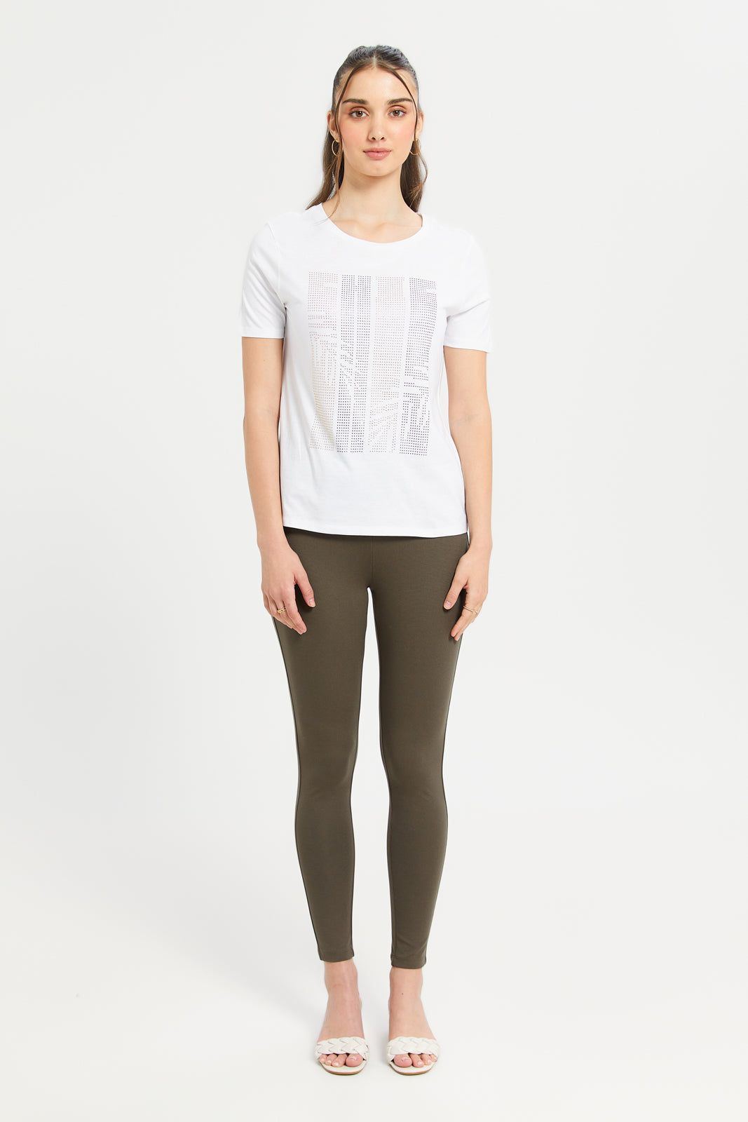 Women White Embellished T-Shirt sold by Redtag product image thumbnail 2