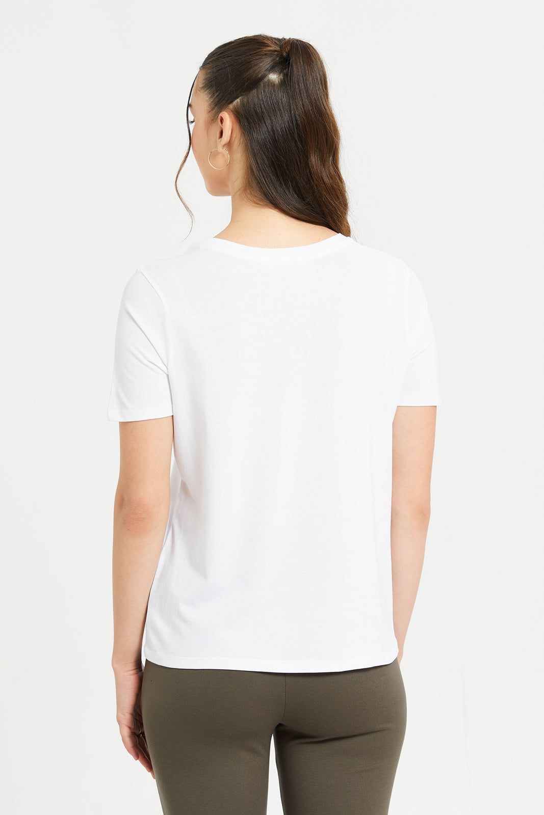 Women White Embellished T-Shirt sold by Redtag product image thumbnail 3