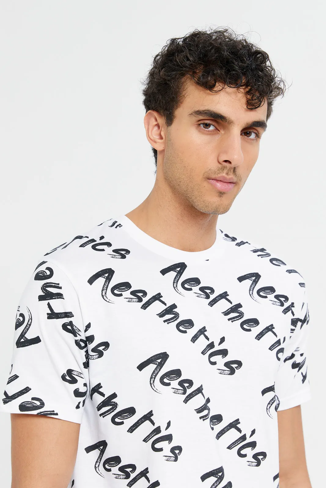 Men White Graphic T-Shirt sold by Redtag product image thumbnail 4