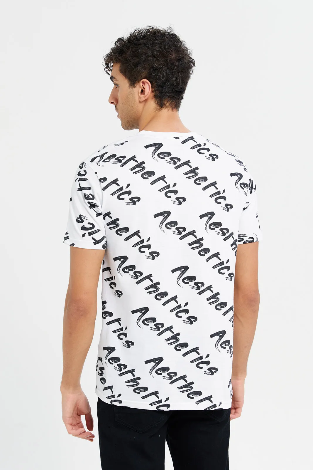 Men White Graphic T-Shirt sold by Redtag product image thumbnail 3