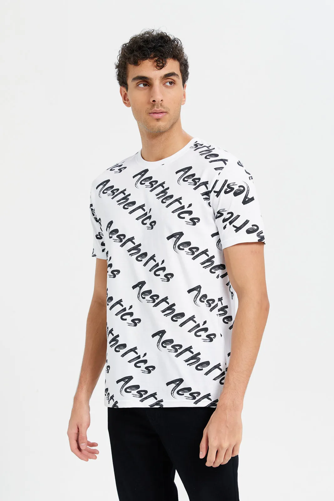Men White Graphic T-Shirt sold by Redtag