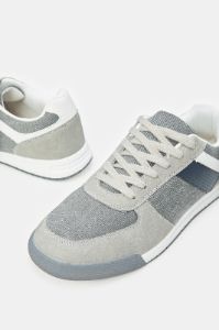 Men Grey Colour Block Lace Up Sneakers sold by Redtag
