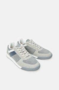 Men Grey Colour Block Lace Up Sneakers sold by Redtag
