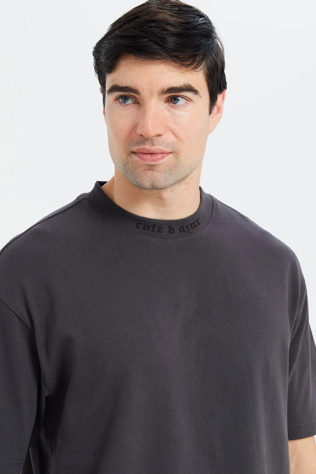 Men Charcoal Back Printed T-Shirt sold by Redtag product image thumbnail 4