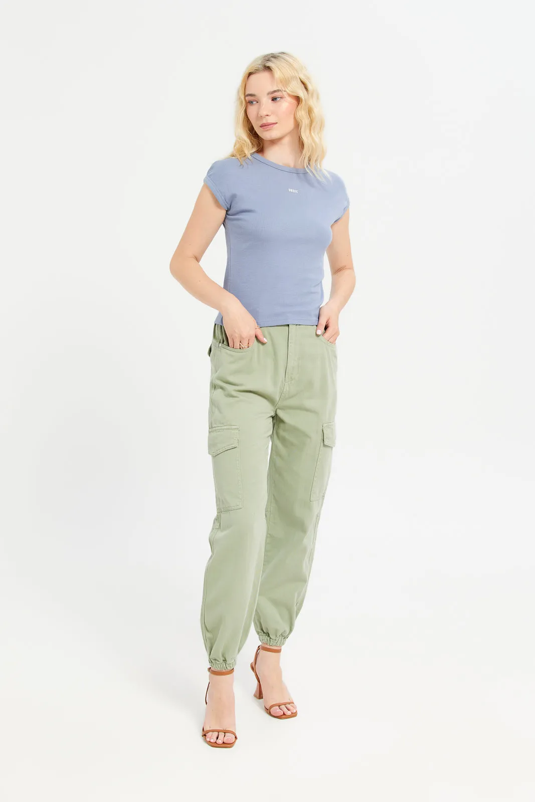 Women Olive Jogger Pants sold by Redtag product image thumbnail 2