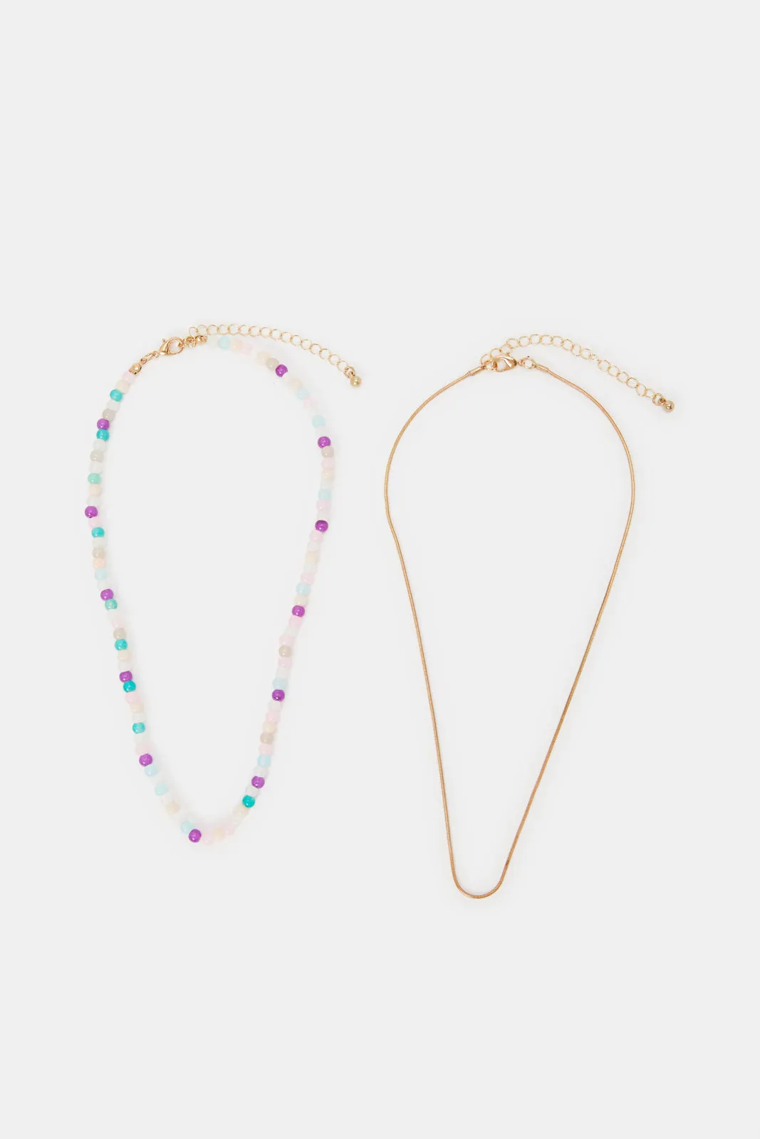 Women Gold Necklace Set (Pack of 2) sold by Redtag