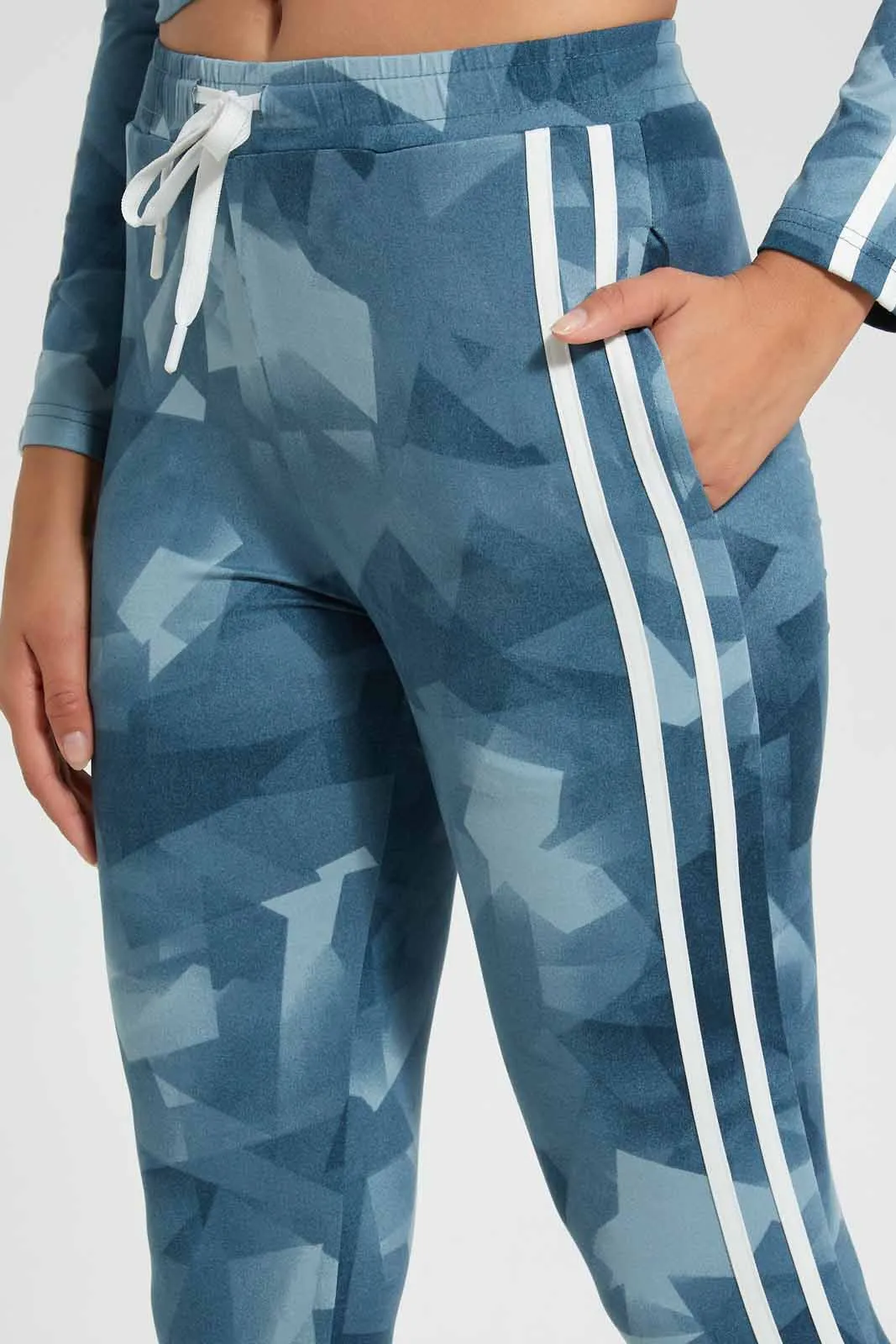 Blue Camo Print Active Pant sold by Redtag product image thumbnail 3