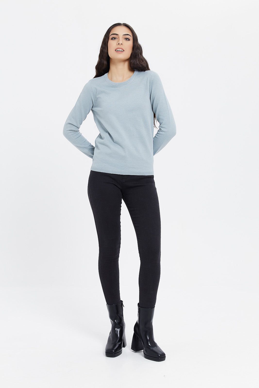 Women Blue Basic Pullover sold by Redtag product image thumbnail 2