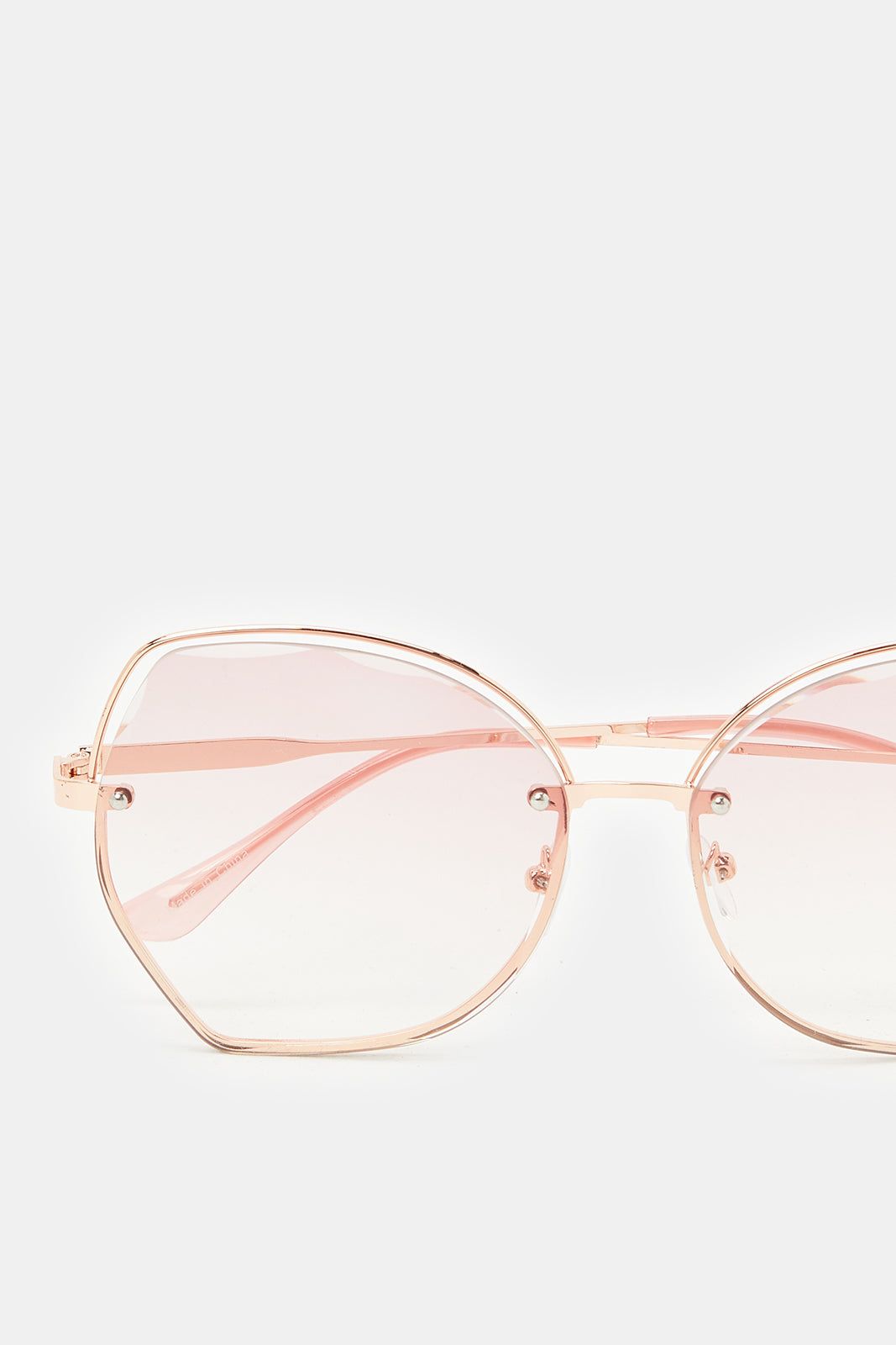 Women Gold Hexagonal Oversized Sunglasses sold by Redtag product image thumbnail 4