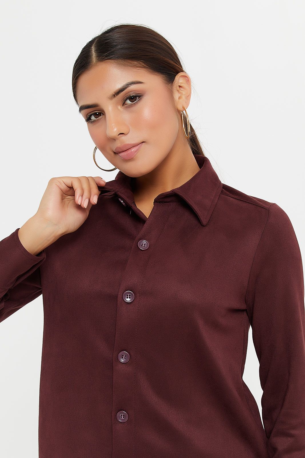 Women Burgundy Shirt Blouse sold by Redtag product image thumbnail 4