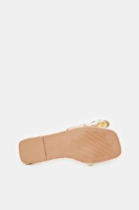Women Beige Mule Embellished With Scarf Upper sold by Redtag