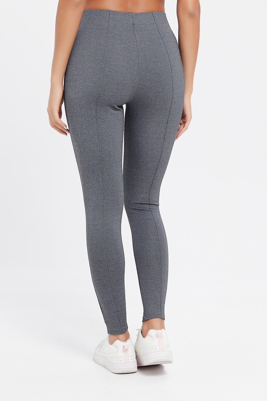 Women Grey Ponte Leggings With Front Pleat sold by Redtag product image thumbnail 3