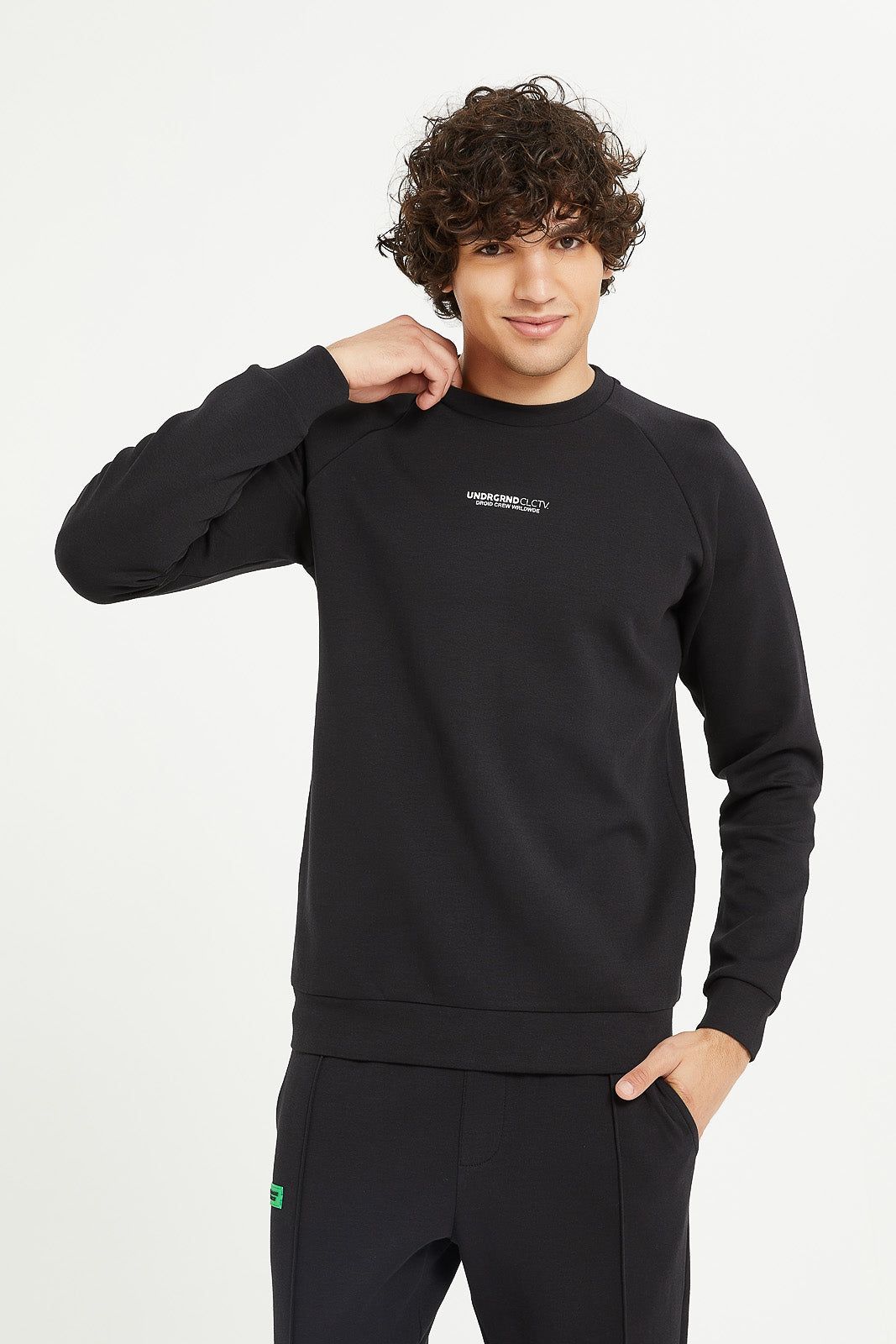 Men Black Soft Touch Sweatshirt sold by Redtag
