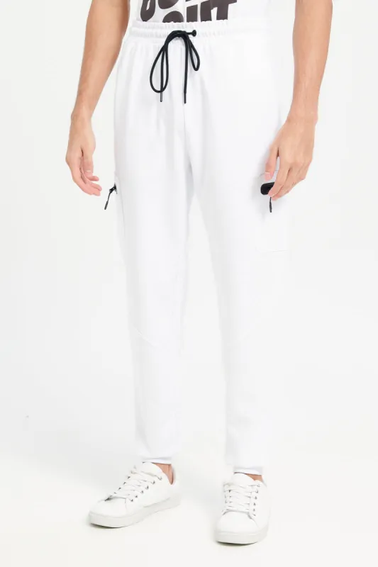 Men White Tech Jog Pant sold by Redtag