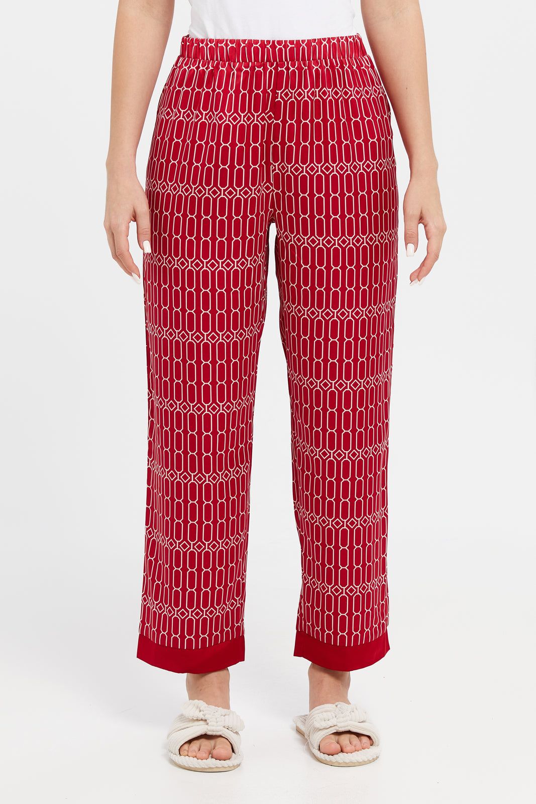 Women Red Classic Satin Pyjama Bottom sold by Redtag