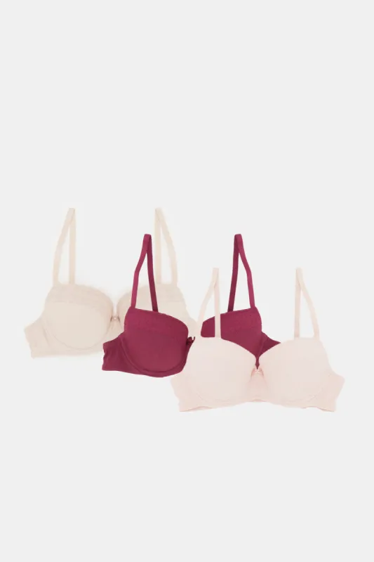Women Assorted T-Shirt Bra Set (Pack of 3) sold by Redtag