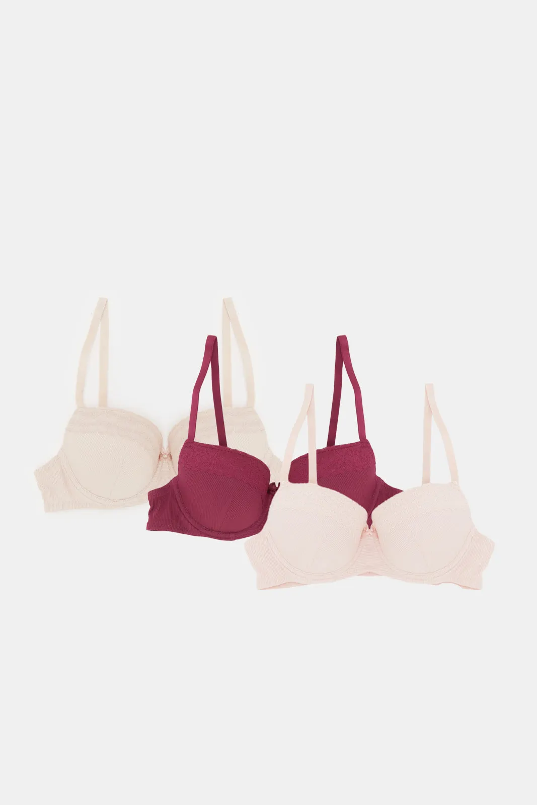 Women Assorted T-Shirt Bra Set (Pack of 3) sold by Redtag