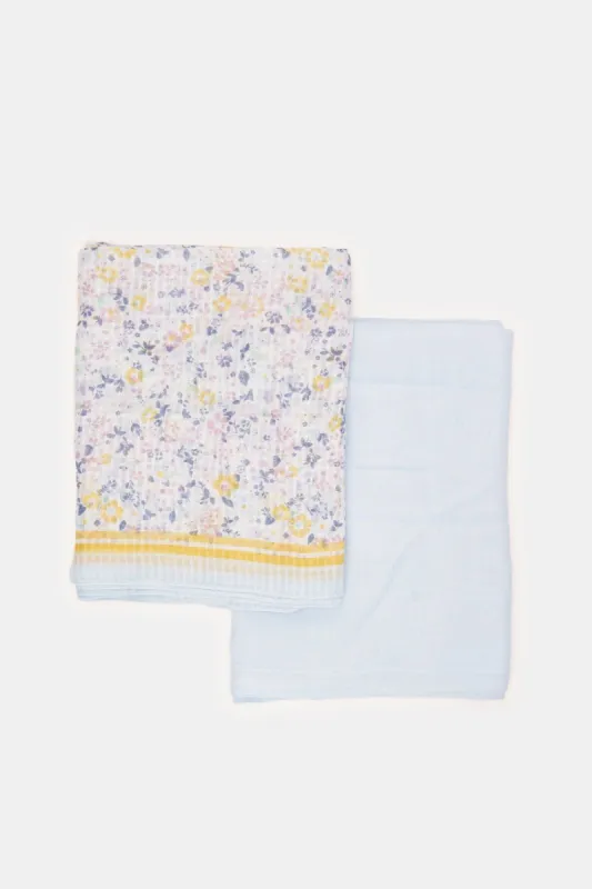 Women Blue Pashmina Scarves (Pack of 2) sold by Redtag