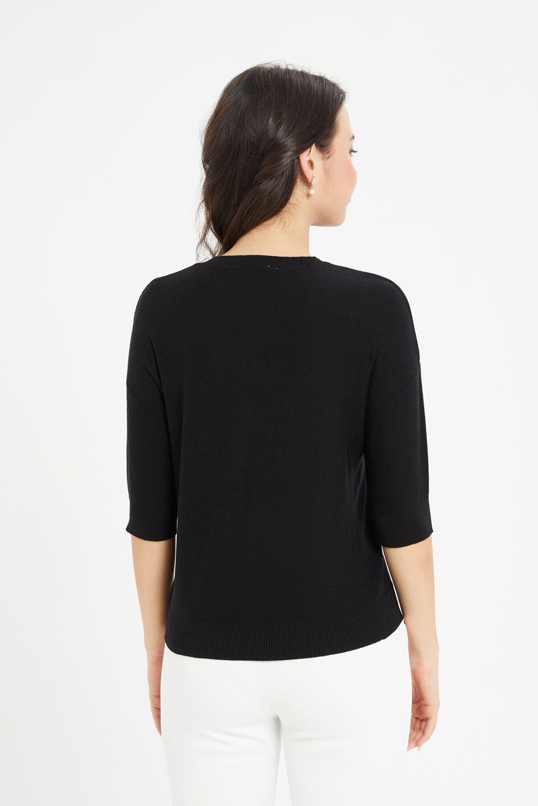 Women Black Crew Neck Pullover sold by Redtag product image thumbnail 3